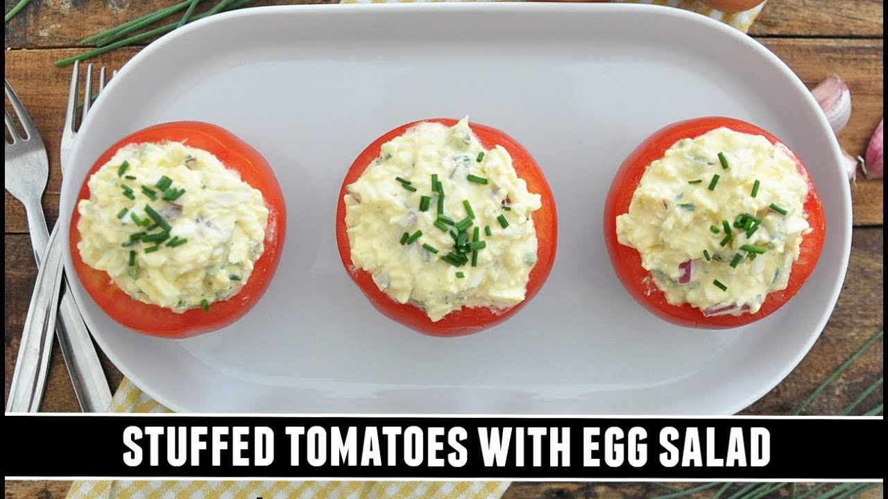 "Better than Deviled Eggs" Stuffed Tomatoes with Egg Salad
