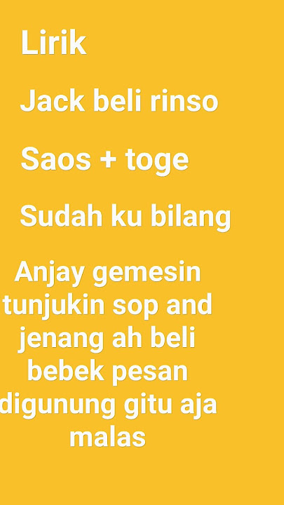 lirik lagu Jack beli rinso