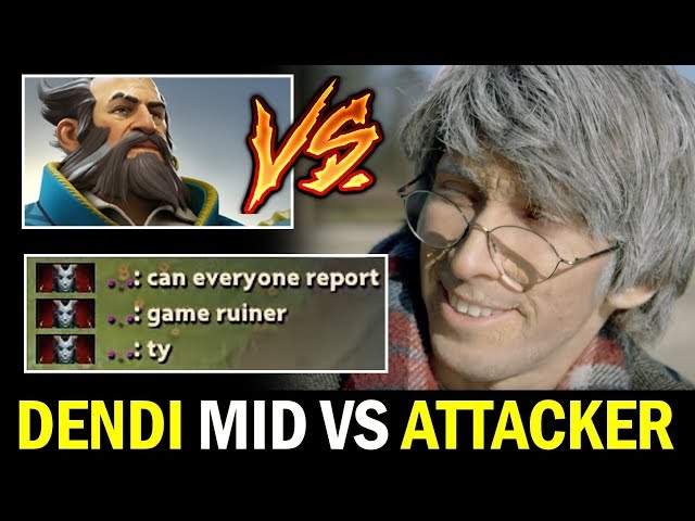 when DENDI mid vs ATTACKER — 7.24 Favourite Hero vs Best Kunkka Dota2 class=