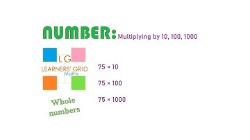 MULTIPLYING Whole Numbers, by multiples of 10 (i.e. by 10, 100, 1000) Tutorial 1