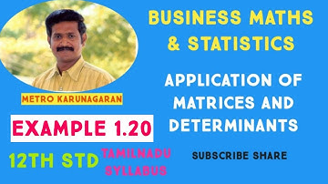 12th Std BM Example 1.20 The following table represents the number of shares of two companies A & B