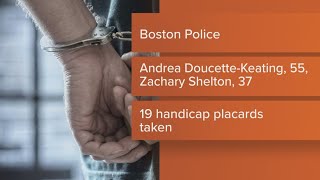 Two people are accused of stealing handicap signs