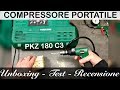 COMPRESSORE lidl, portatile PARKSIDE. Di cosa è capace? PKZ 180 C3. UNBOXING TEST E RECENSIONE. C4