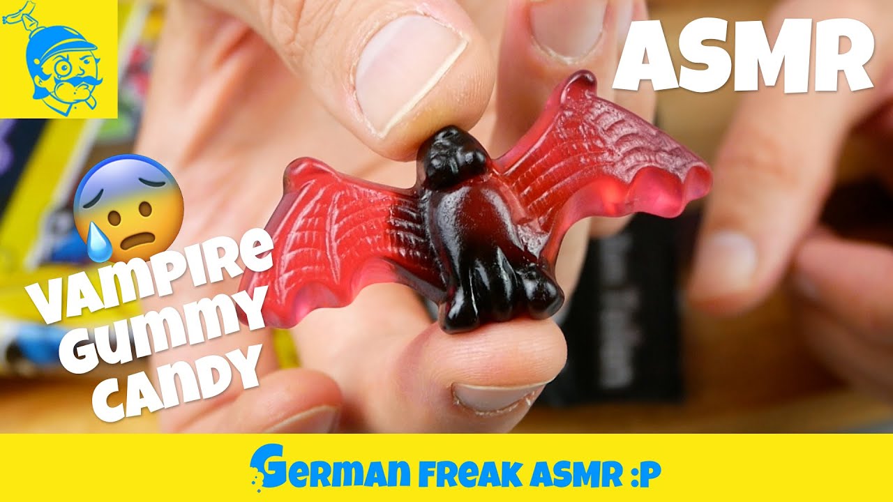 ASMR eating vampire gummy candy (グミ) *extreme chewing sounds*!