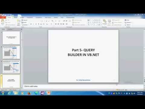 PART 5  QUERY BUILDER USING VB NET