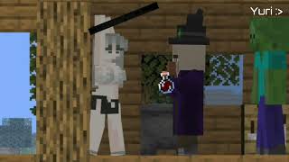 Minecraft giantess animation: witch hut 1 (censored)