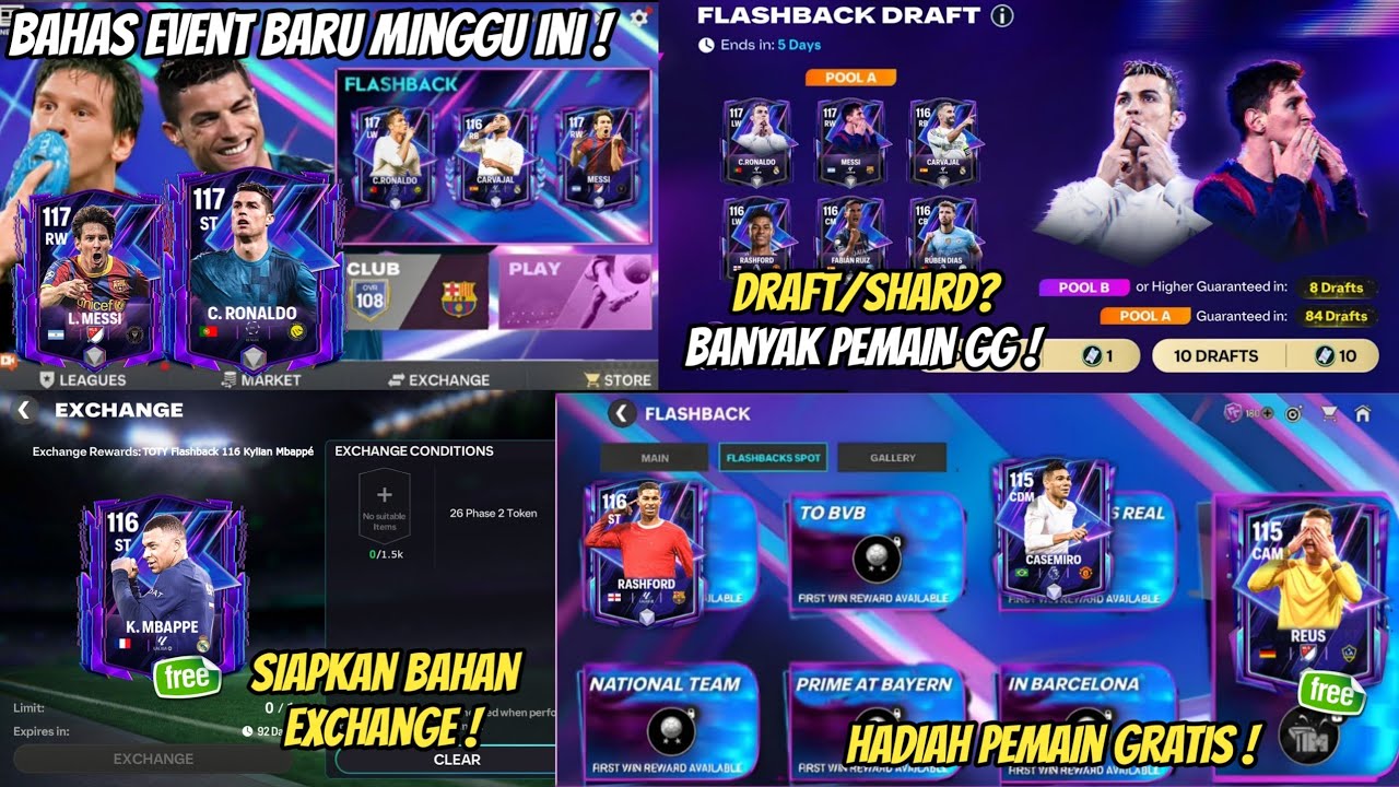 BOCORAN EVENT BARU FLASHBACK FIX ADA CR7 117 & MESSI 117 ADA PEMAIN 116 GRATIS!? FC MOBILE