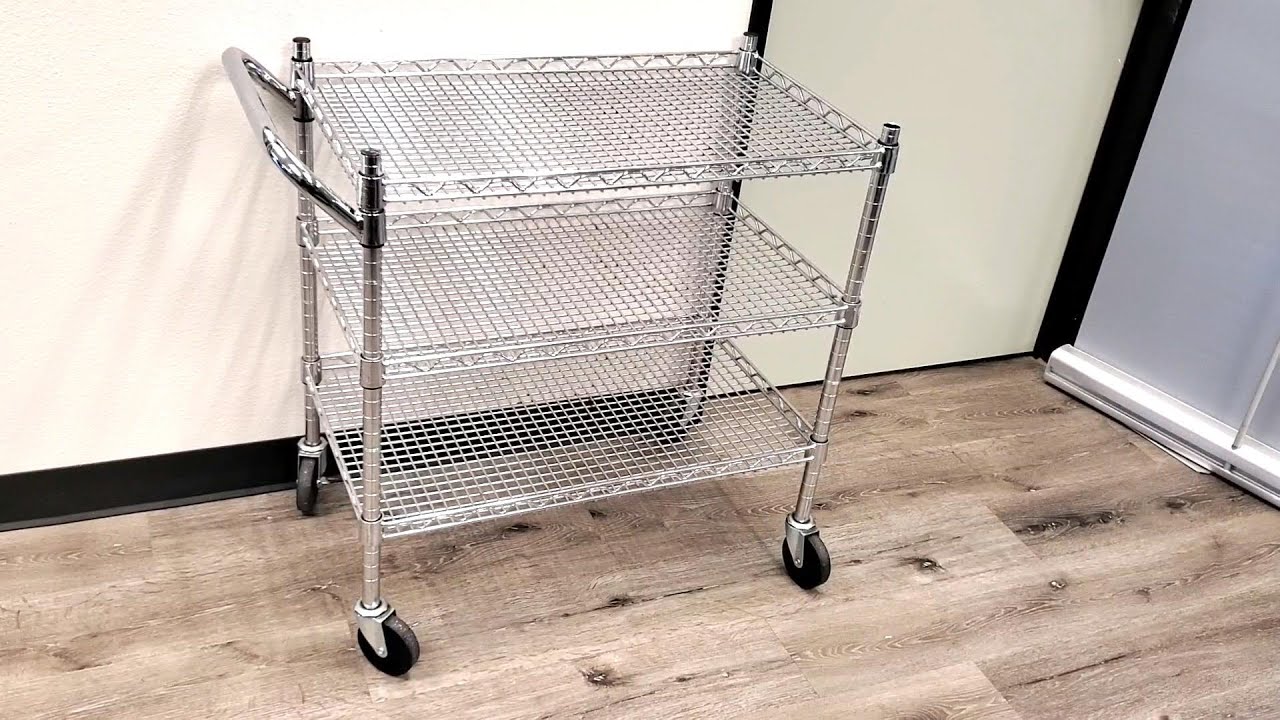 Finnhomy 3 Tier Heavy Duty Commercial Grade Utility Cart, Wire Rolling