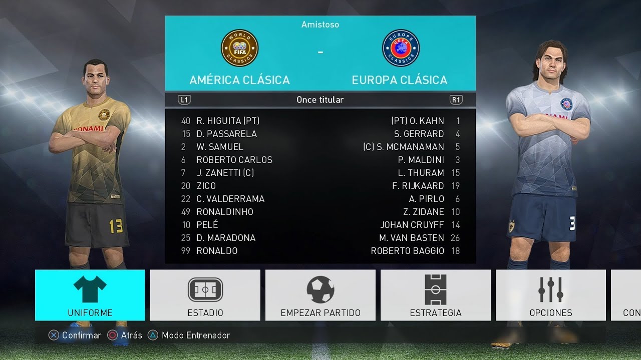 PES 2018 PS4 Leyendas de América y Europa