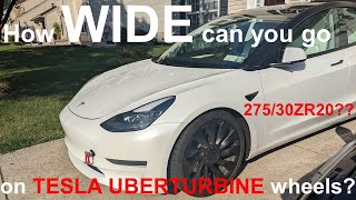 How WIDE a tire can you fit on Tesla Model 3 Uberturbine Wheels?