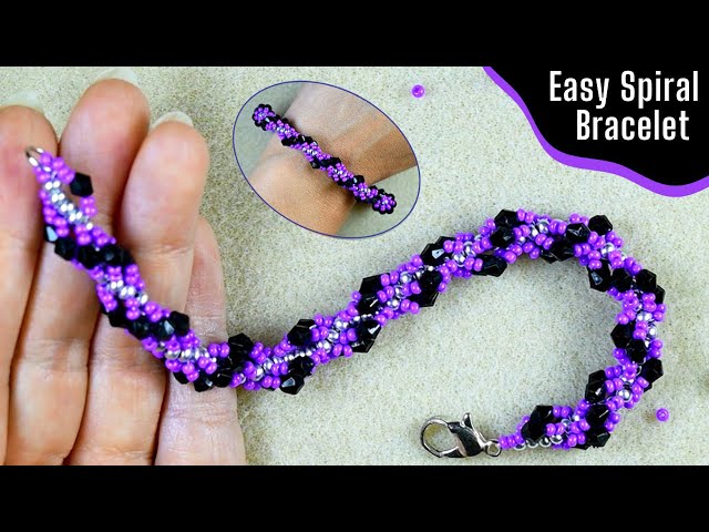 Spiral Seed Bead Jingle Bell Bracelet