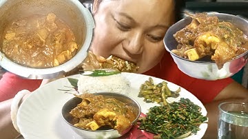 Mutton Curry | Long Bean Fry, Muli Leave Fry, Bwrma Bedor, Sobai Bima Bhaja