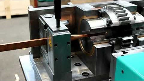 Twist bending of copper bar on a Stierli Bender