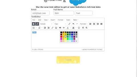 Use the new text editor on a digital form to add rich text data to a Salesforce contact