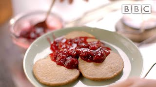 Oat pancakes with raspberries and honey recipe - Simply Nigella: Episode 3 - BBC Two