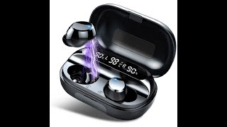 S20 Wireless Earbuds, Bluetooth 5.1 Headphones with Microphone, 150H Playtime with Charging Case