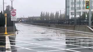 MBTA Commuter Rail in Chelsea in the rain