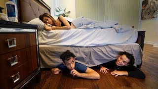 We spent the night under my Girlfriends bed.. She had no idea..