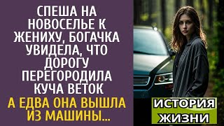 видео: Спеша на новоселье к жениху, богачка увидела, что дорогу загородила куча веток… А едва выйдя из авто картинка: Спеша на новоселье к жениху, богачка увидела, что дорогу загородила куча веток… А едва выйдя из авто