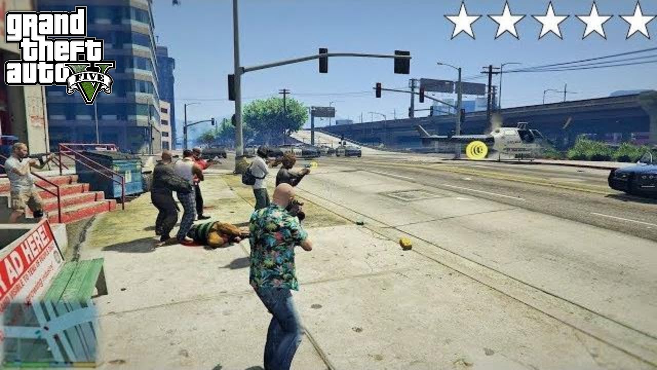GTA5 Franklin, Lamar, Michael, Trevor, Jimmy, Chef, Ron and Wade's FIVE STAR ESCAPE From AMMU-NATION
