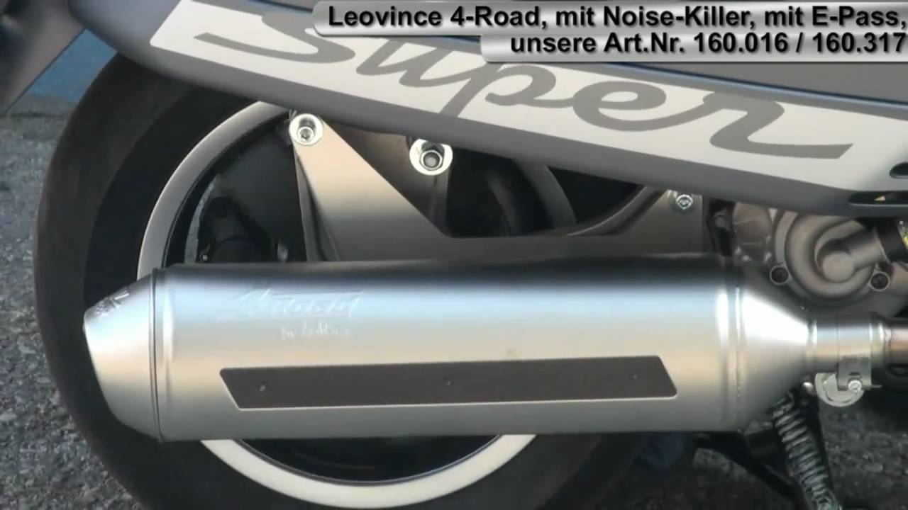 Rennauspuff Leovince 4-Road, mit Noise Killer - YouTube
