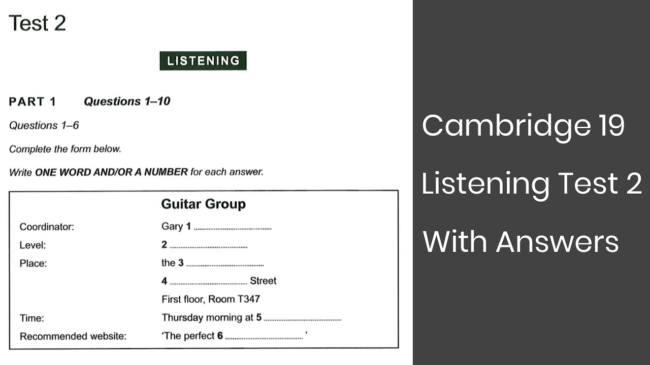 Cambridge 19 Listening Test 2 with answers | 4K