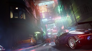 The personal visualization project of Unreal Engine 5. Cyberpunk Lamborghini in the future.