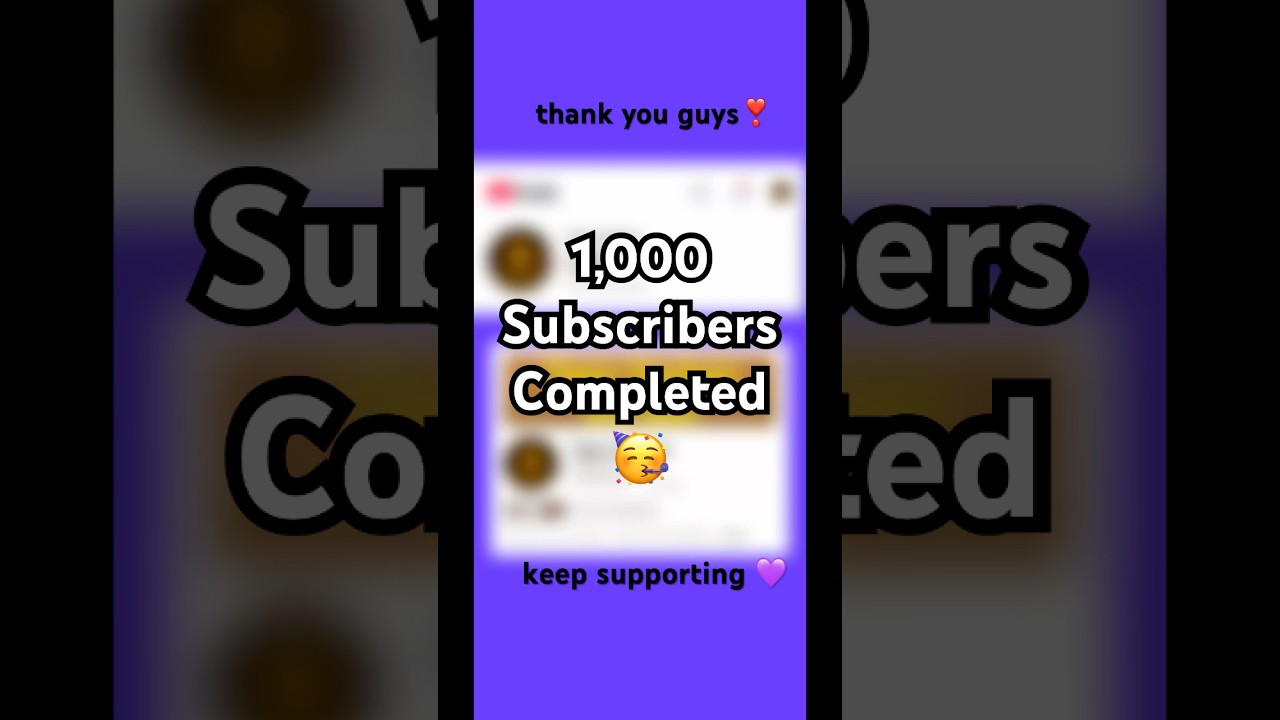 1000 Subscribers Completed❤️Thank You Everyone for Your Love and Support 