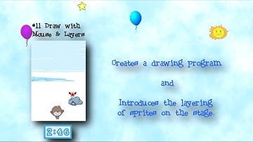 Programming 4 Kids in Scratch 2: Show #11 of 27 - Draw with the Mouse and Sprite Layers