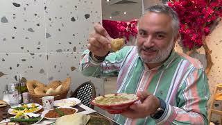 Falafel Al Rabiah: Traditional Levantine Breakfast. Hummus, Foul, Eggs and Manakish in Dubai