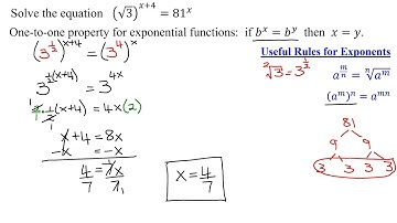 Solve Exponential Equation Using One-to-One Property of Exponential Functions (Base=3) EX2
