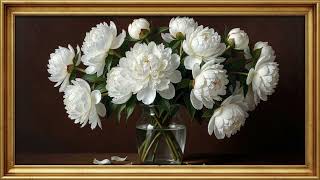 Sophisticated Peony Arrangement | Premium Home Theater Wallpaper
