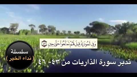 تدبر سورة الذاريات( ١٠)  من الآيه  ٤٣ - ٤٦  د. عقيل الشمري