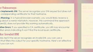 Understanding Server Name Indication (SNI) with OpenSSL: What to Expect When SNI is Invalid