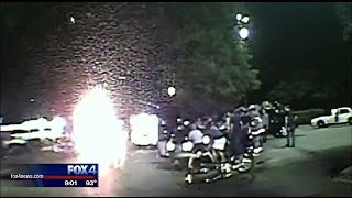 First responders lift car to save motorcyclist