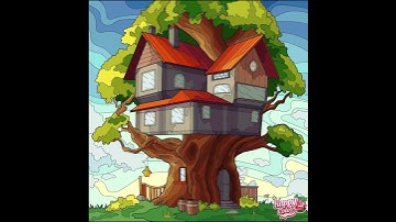 Tree house #2 | Adult coloring | #treehouse #coloring #drawing #shortsviral #color #coloringvideos