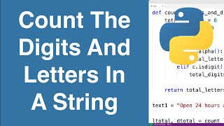 Count The Digits And Letters In A String | Python Example