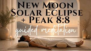 NEW MOON + TOTAL SOLAR ECLIPSE 🌑 Powerful Manifestation Meditation | 8:8 LION’S GATE