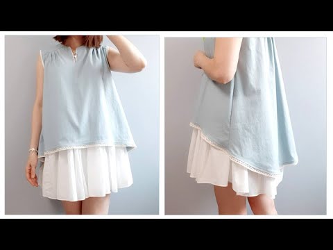 [패턴공유] 큐티 민소매 원피스/예쁜린넨 원피스만들기/Sleeveless dress/Linen dress