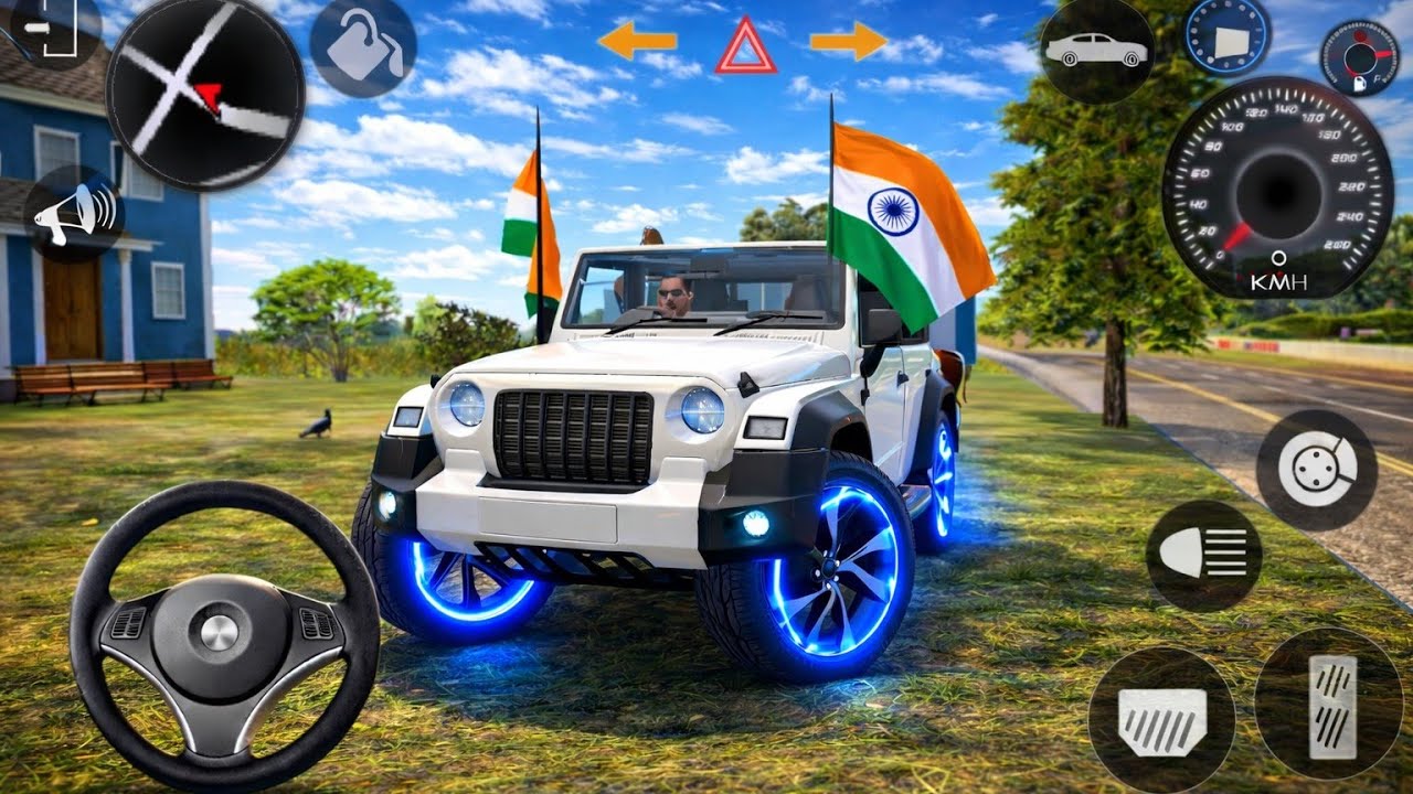 Desi thar full speed test 😱 Realistic driving gameplay 🔥!#stunt #indiancarsimulator #androidgames.