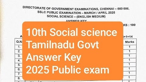 10th Social Science Public exam Official Answer key 2025 | English Medium|✅ Chec kyour answers here