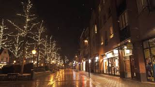 #Футаж ночная зимняя улица ◄4K•HD► #Footage night winter street