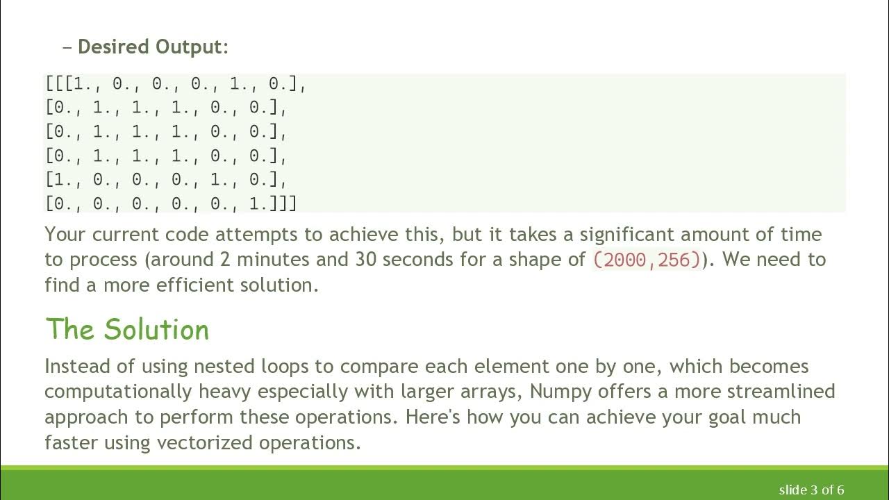 Efficiently Minimizing Runtime for Numpy Array Manipulation - YouTube