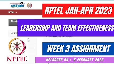 Leadership And Team Effectiveness WEEK 3 ASSIGNMENT Solutions #nptelanswers #nptel2023
