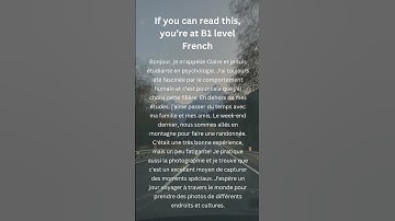 B1/Intermediate French Reading Practice