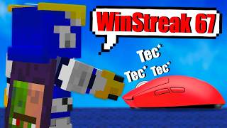 Bedwars até perder com winstreak alta + HANDCAM