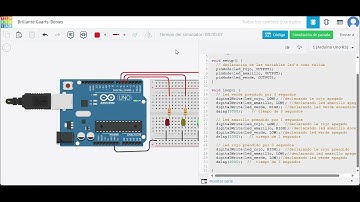 semaforo con Arduino simulado con TINKERCAD.
