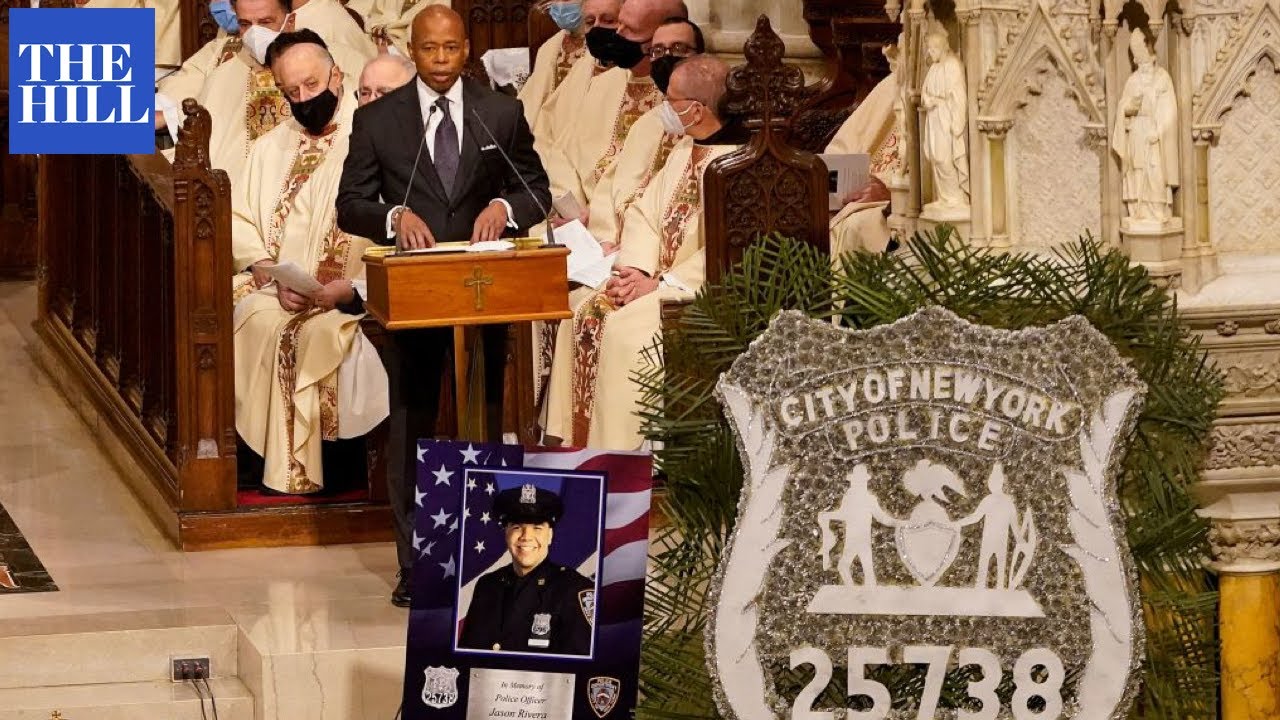 NYC Mayor Eric Adams Speaks At Funeral Of NYPD Officer Killed In Line ...
