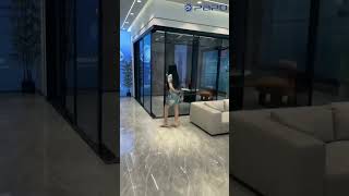CỬA TỰ ĐỘNG 3 CÁNH LÙA VỀ GÓC  - KHÔNG ĐỌNG CƠ -KHUNG NHÔM SLIM