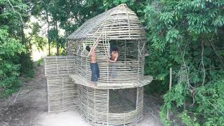 Постройка современного дома из бамбука
